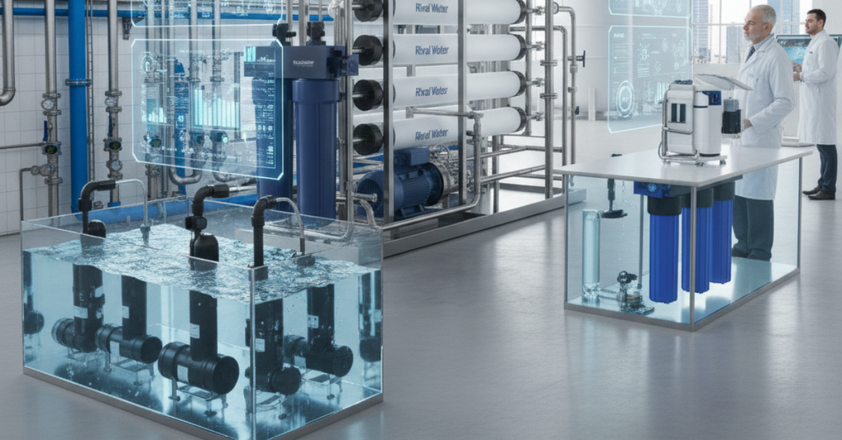 وحدة معالجة المياه RO في معمل مجهز بأحدث تقنيات الفحص والتحليل.