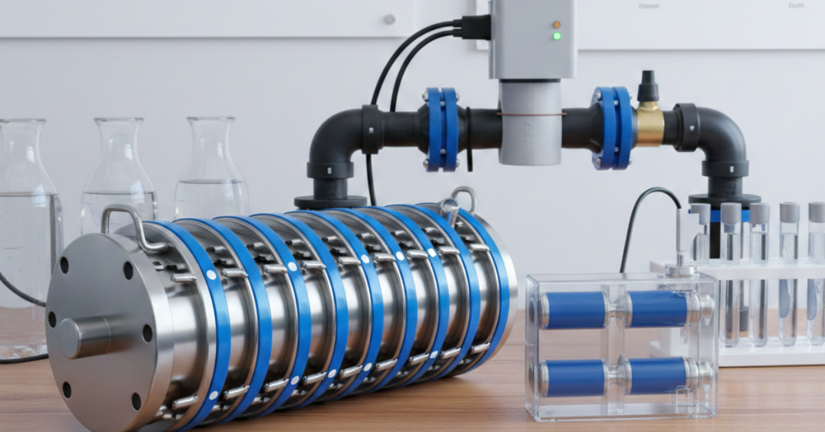 وحدة معالجة مغناطيسية متطورة داخل مختبر لتحليل المياه، تظهر كفاءة الأجهزة في تحسين جودة المياه للأغراض الصناعية والزراعية؛ استعلم الآن عن قائمة أسعار أجهزة مغنطة المياه في مصر والتقنيات المتاحة.