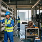 فنيون يقومون بصيانة، أعطال محطات التحلية الشائعة.