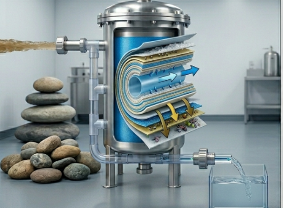 مقارنة بصرية بين جهاز فلترة وجهاز تناضح عكسي توضح الفرق بين التناضح العكسي والفلترة العادية في التنقية.